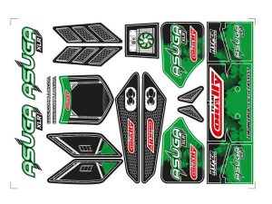 CORALLY BODY DECAL SHEET ASUGA XLR GREEN 1 PC