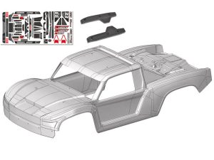 CORALLY POLYCARBONATE BODY SHIROI CLEAR CUT + DECALS 1 PC