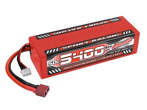 CORALLY SPORT RACING 50C LIPO BATTERY 5400MAH 11.1V STICK 3S HARDWIRE T-PLUG