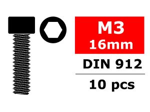 CORALLY STEEL SCREWS M3 X 16MM HEX SOCKET HEAD 10 PC