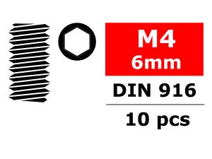 CORALLY STEEL SET SCREWS M4 X 6MM HEX 10 PCS