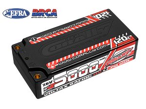CORALLY VOLTAX 120C LIPO HV BATTERY 5000 MAH 7.6V SHORTY 2S 4MM BULLIT