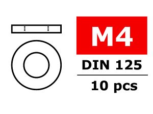 CORALLY WASHER M4 GALVANIZED STEEL 10 PCS