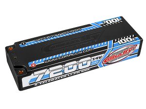 CORALLY XCELERATED 100C LIPO BATTERY 7200 MAH 7.4V STICK 2S 4MM BULLIT