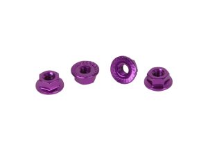 CORE RC - Serrated Alloy M4 Nuts; Violet  pk 4