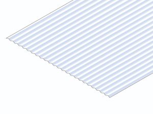 Evergreen Corrugated Metal Siding Sheet, 150 x 300 x 1.0mm, 2.0mm Groove Spacing (6 x 12 x .40in, .80in Groove Spacing) (1 per pack)