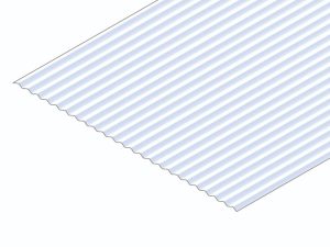 Evergreen Corrugated Metal Siding Sheet, 300 x 600 x 1.0mm, 3.2mm Groove Spacing (12 x 24 x .40in, .125in Groove Spacing) (1 per pack)