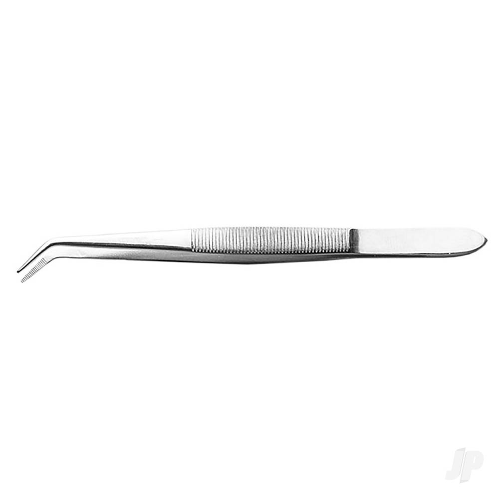 Curved Point Stainless Steel Tweezers, 6in (Carded)