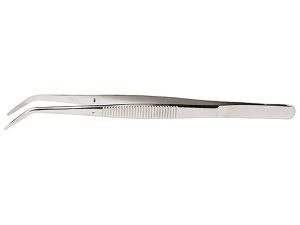 Curved Stainless Steel Tweezers, 4.5in (Carded)