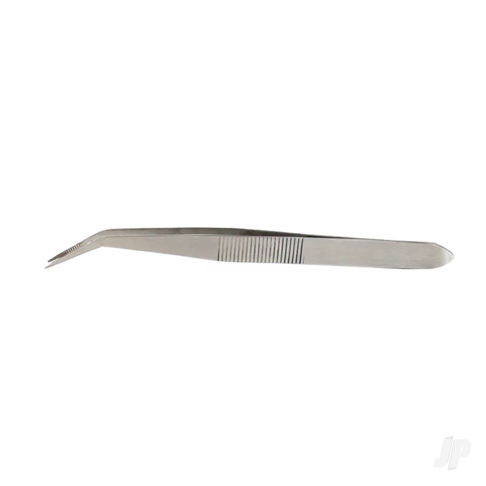 Curved Stainless Steel Tweezers, 4.5in (Carded) - Image 2