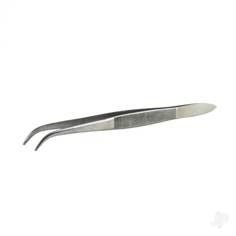 Curved Stainless Steel Tweezers, 4.5in (Carded) - Image 3