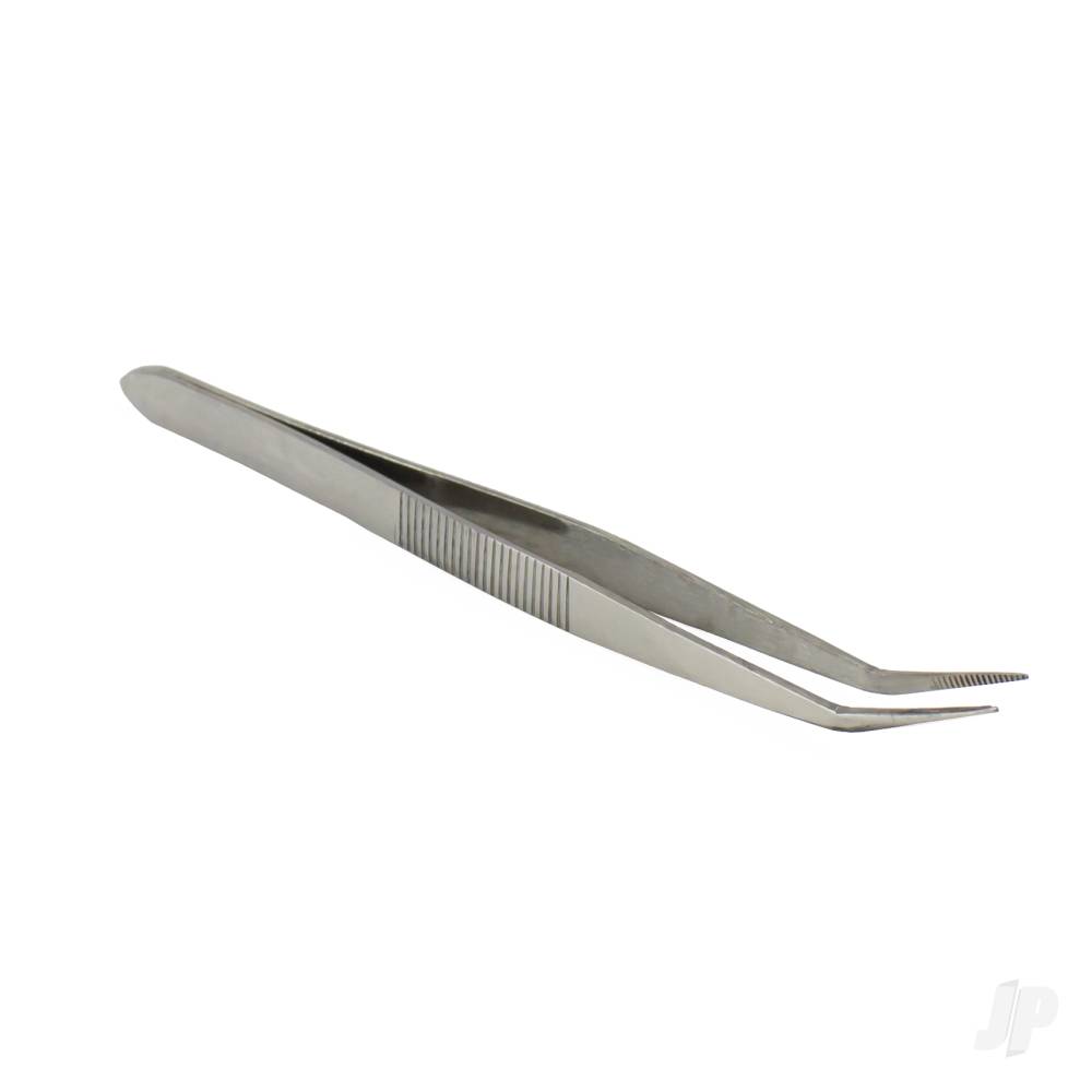 Curved Stainless Steel Tweezers, 4.5in (Carded) - Image 4
