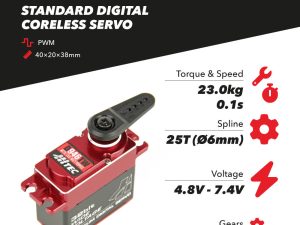 Hitec D946TW Standard Digital Coreless Servo 68g 23kg/0.1s 4.8V - 7.4V