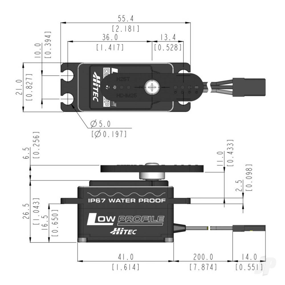 Hitec DB777WP Low Profile Digital Brushless Servo 68g 11.0kg/0.06s 6.0V - 7.4V - Image 6