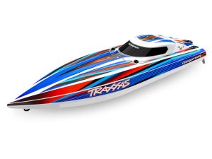 Traxxas Disruptor 4S VXL 1:10 26in Electric Brushless Race Boat with Rapid Right, Blue (+ TQ 2-ch, VXL-4S Marine, Velineon 540XL)
