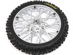 Losi Dunlop MX53 Front Tire Mounted, Chrome: Promoto-MX