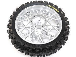 Losi Dunlop MX53 Rear Tire Mounted, Chrome: Promoto-MX