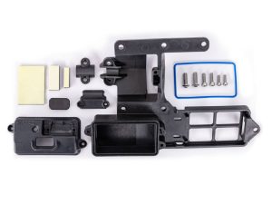 Traxxas Electronics tray with RPM mount/ stuffing tube clamp/ 2.5x8mm CS (stainless) (2)/ 3x10mm CS (stainless) (2)/ 4x12mm BCS (stainless) (2)