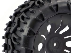 FASTRAX 1/10 KLAXON TRUCK TYRE MOUNTED ON 12-SPOKE (12mm HEX)
