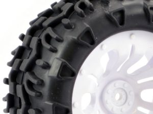 FASTRAX 1/10 KLAXON TRUCK TYRE MOUNTED ON 12-SPOKE (12mm HEX)