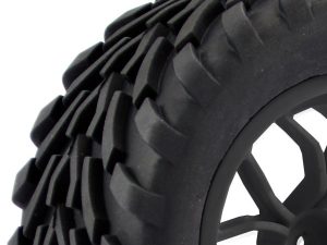 FASTRAX 1/10 MEGA-V TRUCK TYRE MOUNTED ON 12-SPOKE (12mm HEX)