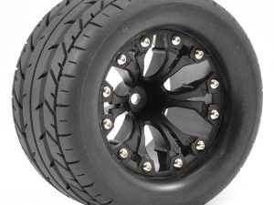 FASTRAX 1:10 MT EAGLE MOUNTED 6-SPOKE BLACK 0 OFFSET (PR)