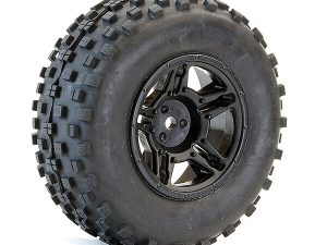 FASTRAX 1:10 SC ROCK BLOCK MTD 5-SPOKE BLACK (SLASH RR/BLITZ)