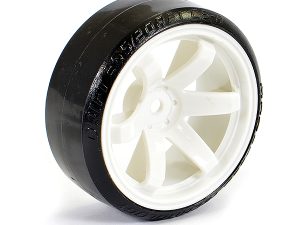 FASTRAX 1/10 STREET/DRIFT TYRE 6-SPOKE WHEEL (6MM OFFSET) - WHITE