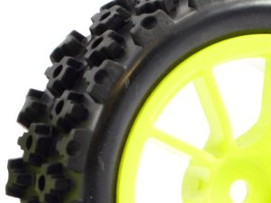 FASTRAX 1/10 STREET/RALLY TYRE 10SP NEON YELLOW WHEEL