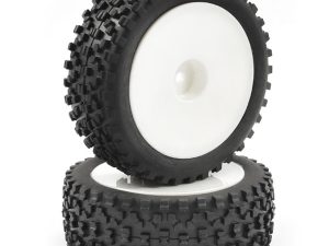 FASTRAX 1/10TH MOUNTED CUBOID BUGGY FRONT TYRES DISHED