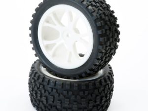 FASTRAX 1/10TH MOUNTED CUBOID BUGGY REAR TYRES WHITE 10-SP