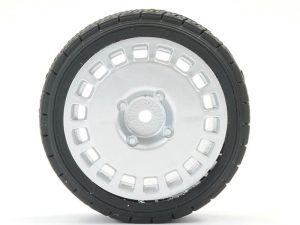 FASTRAX 1/10TH RALLY ANGLE TYRE/WHEEL SET SILVER (4)