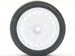 FASTRAX 1/10TH RALLY ANGLE TYRE/WHEEL SET WHITE (4)