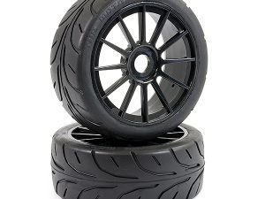 FASTRAX 1/8 ARROW TREAD MOUNTED ON 12-SPOKE BLACK (PR)