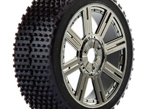 FASTRAX 1/8 CUBOID MOUNTED ON 8-SPOKE BLACK CHROME (PR)