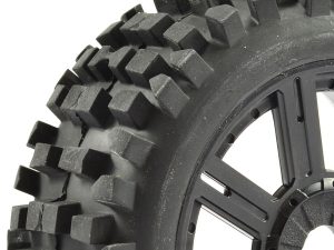 FASTRAX 1/8 ROCK BLOCK MOUNTED ON 8-SPOKE BLACK (PR)