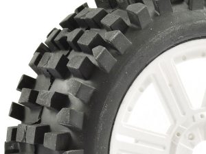 FASTRAX 1/8 ROCK BLOCK MOUNTED ON 8-SPOKE WHITE (PR)