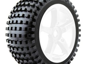 FASTRAX 1/8 TRUGGY ROCK MTD ON 5-SPOKE WHITE 0 OFFSET(PR)