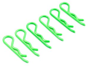 Fastrax 1/8th/1/5th/Transponder Body Clips Fluo Green (6)