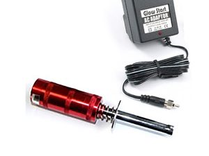 FASTRAX ALUMINIUM METERED GLOW STARTER With 2100mah Battery & CHARGER  (Euro 2-pin Plug)