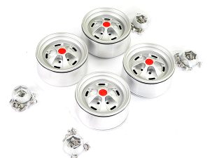 FASTRAX ALUMINUM BEADLOCK STAR 1.9" WHEELS - SILVER (4PC)