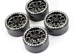 FASTRAX ALUMINUM BEADLOCK TEN 1.9" WHEELS - BLACK (4PC)