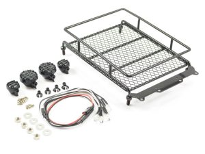 FASTRAX BLACK ALUMINIUM LUGGAGE RACK w/LED LAMPS L130MM X W110MM