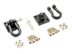 FASTRAX METAL BUMPER SHACKLES & MOUNTING BRACKET x2 (m2x6mm) BLACK