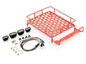 FASTRAX RED ALUMINIUM LUGGAGE RACK w/LED LAMPS L165MM X W112MM