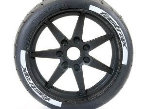 FASTRAX SUPAFORZA WIDE REAR 45° TYRES/BLACK 17MM HEX WHEELS