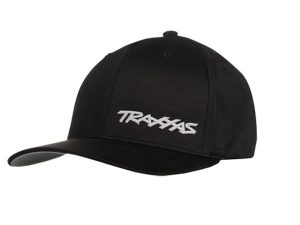Traxxas Flex Hat Curve Bill Black / White Small Traxxas Logo