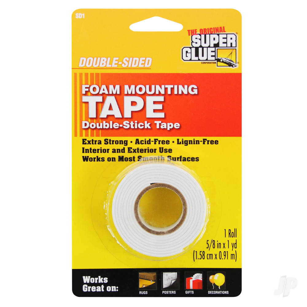 Super Glue Foam Mounting Tape, Double-Sided (5/8in × 36in)