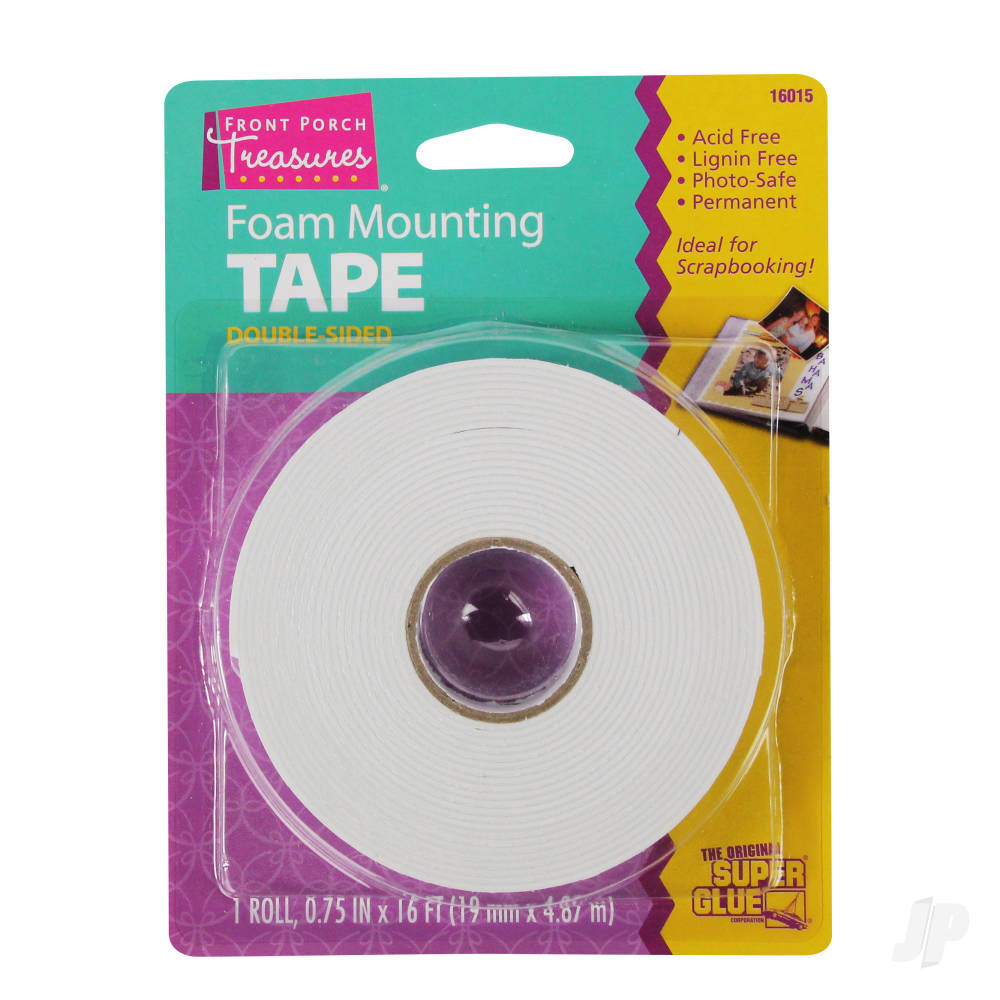 Super Glue Foam Mounting Tape, Double-Sided (.75in × 16ft)