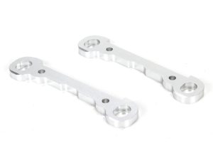 Losi Front Hinge Pin Braces, Aluminum, Silver (2)